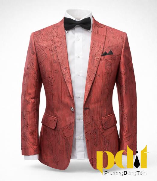 VESTON ĐỎ HOẠ TIẾT GỖ - PDT 09