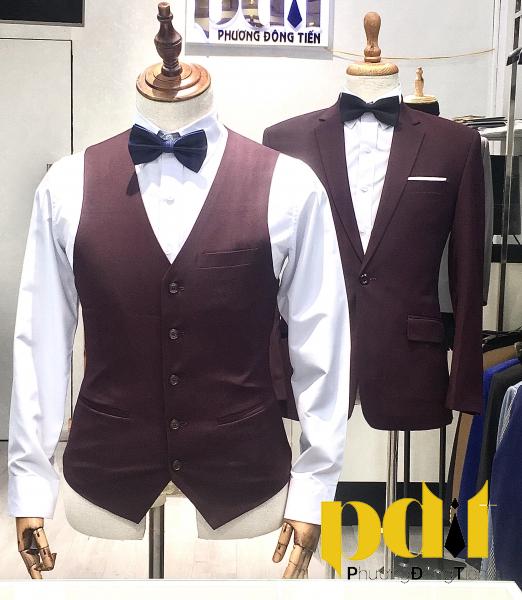 VESTON ĐỎ RƯỢU + GHI LÊ - PDT 08