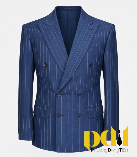 Áo Vest Nam Kẻ Sọc Xanh Navy Cao Cấp – Vest Nam Công Sở Lịch Lãm